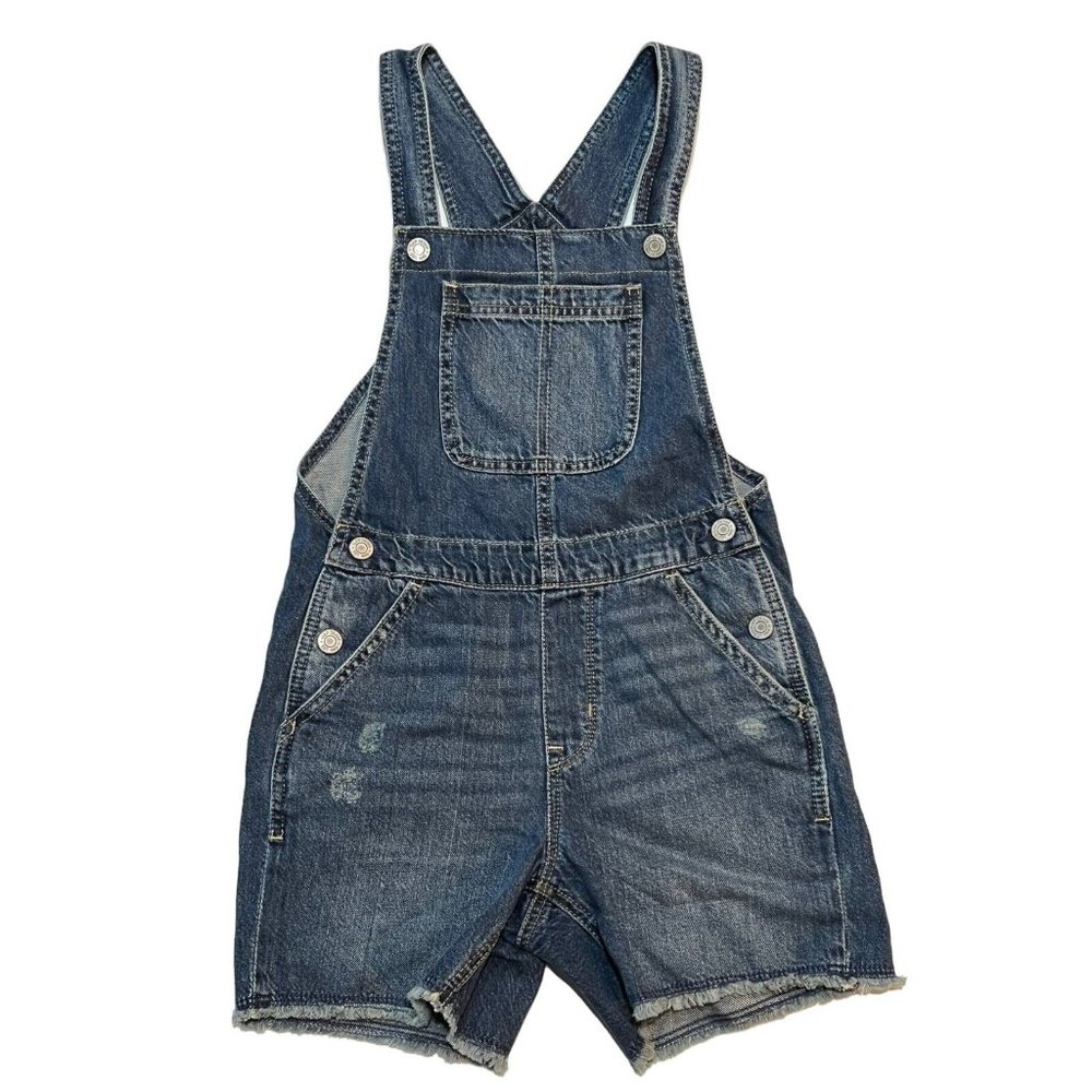 NWT GAP Girls Denim Shortalls Sz L(10) Medium Wash #680085 - Picture 1 of 6